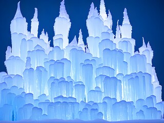 Wall Mural - Ice Castle, Generative AI Illustration