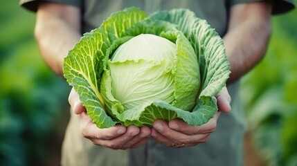 Poster - hands holding cabbage