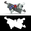 Set of custom spare car parts for tuning the internal components 3d render on white with alpha