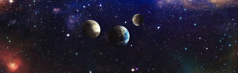 Wall Mural - mystical beautiful space. unforgettable diverse space background , spiral galaxy in deep space. elem