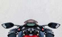 Top View Hand Hold Handlebar Motorcycle