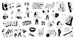 © TOPFORM - music party dance vector doodles characters , hand drawn sign and symbols