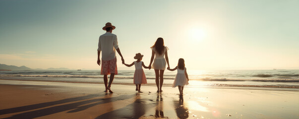 Happy familly on vacation.