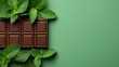 © banthita166 - chocolate bar with mint. AI generated.