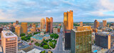 Fototapeta Nowy Jork - Capital Square Foundation and PNC buildings in panorama of city and skyscrapers aerial