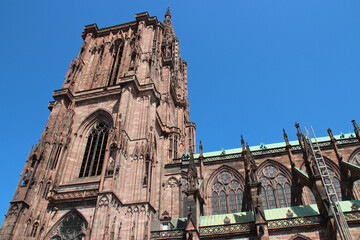 Sticker - notre-dame cathedral in strasbourg in alsace (france)