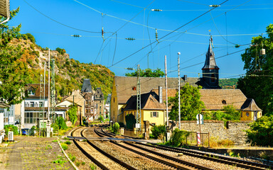 Canvas Print - Bacharach station in Rhine valley in Rhineland-Palatinate, Germany