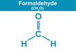 Chemistry illustration of Formaldehyde in blue