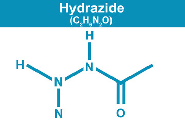 Poster - Chemistry illustration of Hydrazide in blue