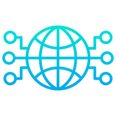 Poster - Outline gradient Global Network icon