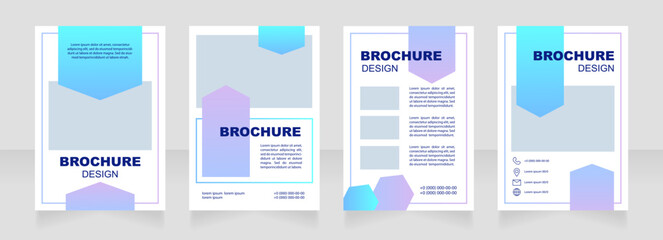Pharmaceutical service white blank brochure layout design. Vertical poster template set with copy space. Premade reports collection. Editable flyer 4 paper pages. Myriad Pro, Arial fonts used
