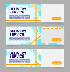 Wall Mural - ordering takeout from local restaurant web banner design template. vector flyer with text space. adv