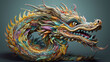 Traditional chinese dragon colorful representation dragon