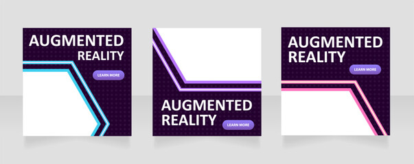 Wall Mural - technology of augmented reality web banner design template. vector flyer with text space. advertisin