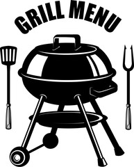 Wall Mural - Bbq emblem, badge. Grill party. Vector illustration