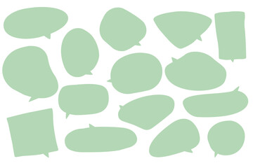 Wall Mural - Chat bubble shapes. Comic empty message balloons, communication blank speech balloons, discussion comic flat sign elements. Vector isolated set