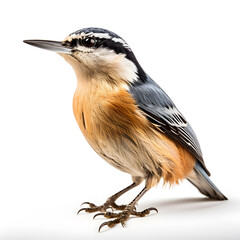 Eurasian nuthatch on white background