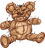 Fototapeta Dinusie - Teddy bear doll halloween edition cute vector