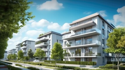 Poster - Modern and beautiful houses, Modern upscale residential building.