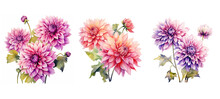 Flower Dahlia Flowers Watercolor Ai Generated