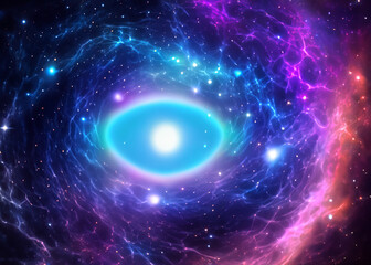 Wall Mural - nebula space picture, galaxy illustration, astronomy concept created with generative ai technology