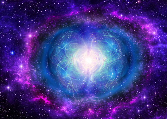 Wall Mural - nebula space picture, galaxy illustration, astronomy concept created with generative ai technology