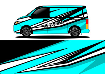  Van decal wrap design vector for company branding graphic wrap decal and sticker template vector