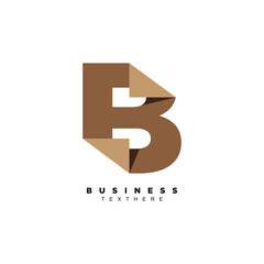 Wall Mural - Folded capital letter B logo design for your brand or business