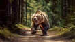 © edojob - dangerous angry running bear in the forest, made with Generative AI