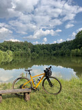 Fototapeta Na ścianę - Gravel bicycle in the city park on the summer season