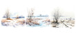 background winter field watercolor ai generated