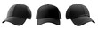 Set of Blank Black baseball cap isolated on transparent background. Template Mock up. AI Generative