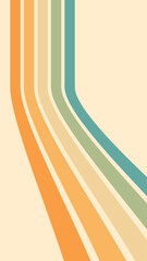 Wall Mural - abstract background of rainbow groovy wavy line design in 1970s hippie retro style. vector pattern r
