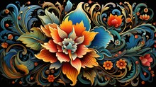 Ornament Background With Mandala Flower