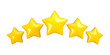© Volodymyr - Set of five yellow stars isolated. Concept of rating or competitions. 3d rendering.