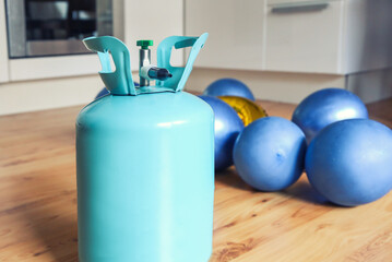 helium tank with balloons. Inflating balloons with helium at home. Balloons do not fly, various problems when inflating balloons with helium