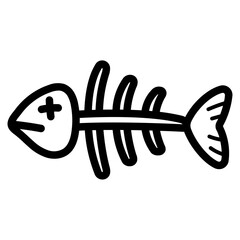 Wall Mural - fishbones line icon style