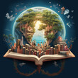 Books and globe international literacy day