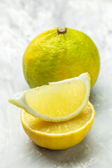 Wall Mural - Bergamot citrus fruit on a light background. banner, menu, recipe place for text, top view