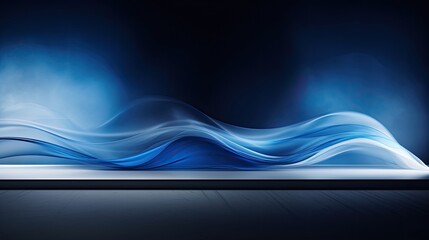 Wall Mural - blue waves stage abstract modern background presentation for product placement