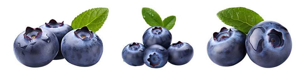 Wall Mural - Fresh ripe blueberries isolated on transparent background