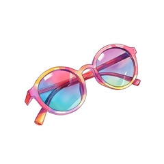 Water color set of summer sunglass