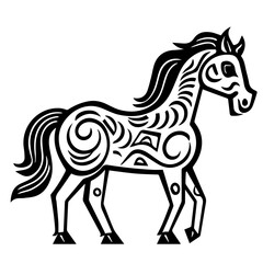 Wall Mural - horse coloring page illustration