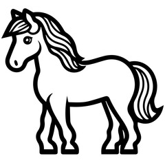 Wall Mural - horse coloring page illustration