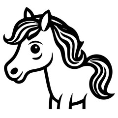 Wall Mural - horse coloring page illustration