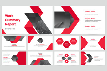 Wall Mural - Modern business work report slide presentation templates