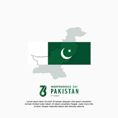 Wall Mural - Happy Independence Day Republic Of Pakistan, 14 august. greeting card with white and green colors design