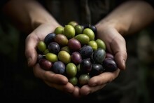 Fresh Picked Olives. Generate Ai