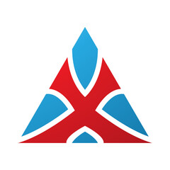 Red and Blue Triangle Shaped Letter X Icon