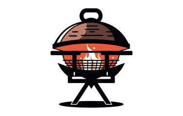 Wall Mural - Barbecue Grill Flat illustration, Barbecue Grill Vector silhouette